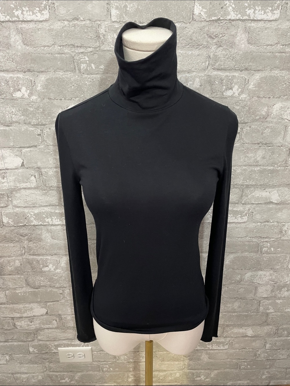 Splendid Black Long Sleeve Turtleneck Top